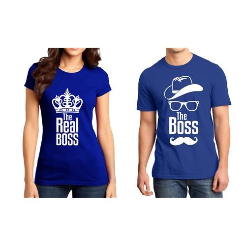 Boss Real Boss Couple Graphic Printed T-shirt
