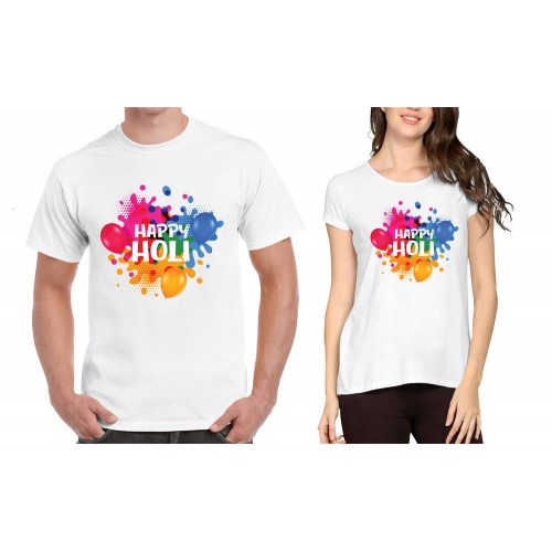 Happy Holi Couple T-shirt