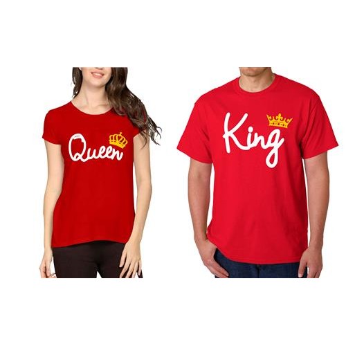 King Queen Couple Graphic Printed T-shirt