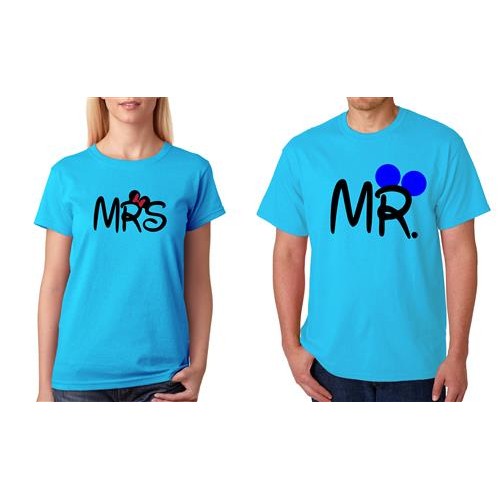 Mr Mrs Couple Graphic Printed T-shirt
