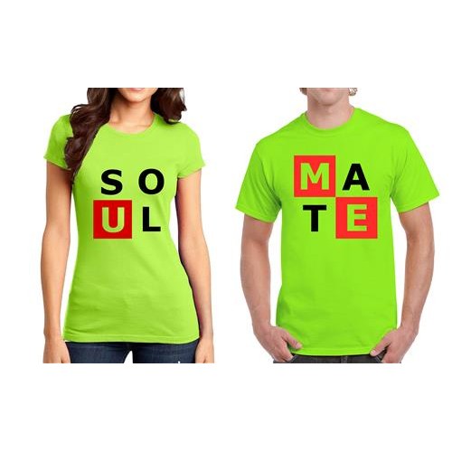 Soul Mate Couple Graphic Printed T-shirt