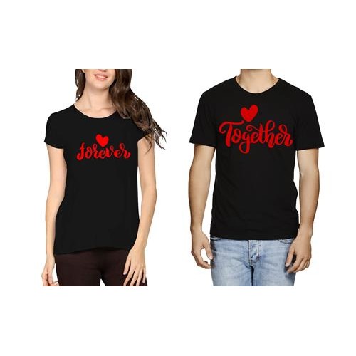 Together Forever Couple Graphic Printed T-shirt