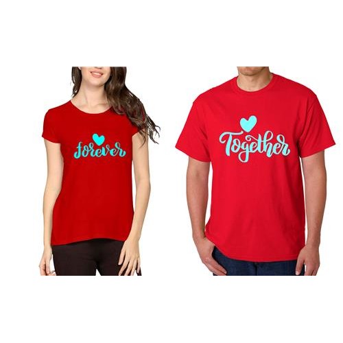 Together Forever Couple Graphic Printed T-shirt