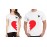 Couple Ved Heart Graphic Printed T-shirt