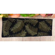 Spring Placemats , Handmade Table Runner, Black And Gold Beaded Table Runner, Palm Leaves Design Table Runner 13x36 Inch Set Of Table Runner
