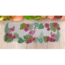 Flamingo Table Runner, Handmade Bead Table Runner, Multicolor Spring Table Mat 13x13 Inches 