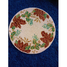 Floral Placemats, Handmade Placemats, Beaded Table Mats , Designer Spring Table Mats  13x13 Inches 