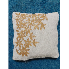 White Cushion Case/ Handmade Cushion Covers/ Beaded Cushion Covers/ Floral Cushion Cover 16*16Inch