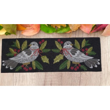 Birds Table Mat, Hand Beaded Table Mat, Multicolor Designer Table Mat 13x16 Inches 