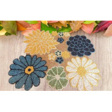 Multicolor Table Mats, Hand Beaded Table Mats, Floral Spring Table Mats  13x16 Inches 
