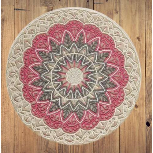 Pink Placemats, Beaded Placemats, Handmade Table Mats, Jute Designer Placemats, Round Table Mats 13x13 Inches 
