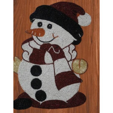 Snow Man Table Mats, Handmade Beaded Table Mats, Easter Dining Table Mats  12x15 Inches 