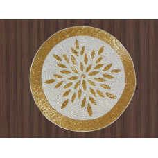 Beaded Placemats, White And Gold Placemats, Handmade charger Plate, Designer Round Table Mats 13x13 Inch