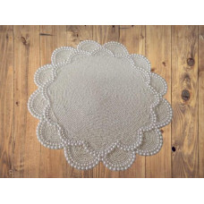 White Pearls Placemats, Beaded Placemats, Handmade Tablemats,  Designer Charger Plates, Luxury Table Mats 14x14 Inches 