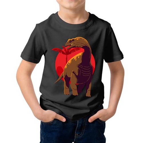 Kid's Brachiosaurus Cotton Graphic Printed Half Sleeve T-Shirt