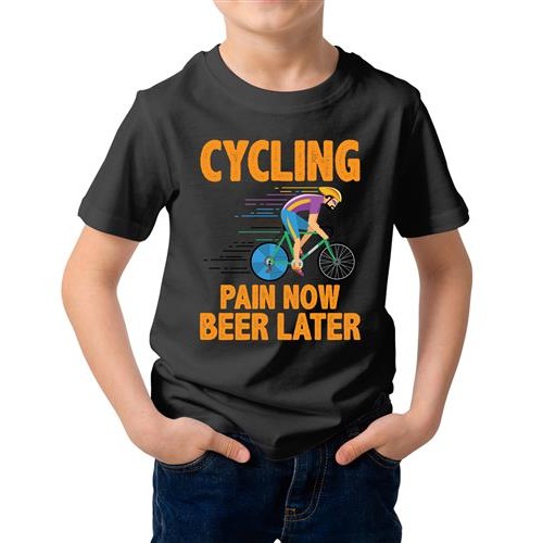 Cycling Pain Now Beer Later Graphic Printed T-shirt