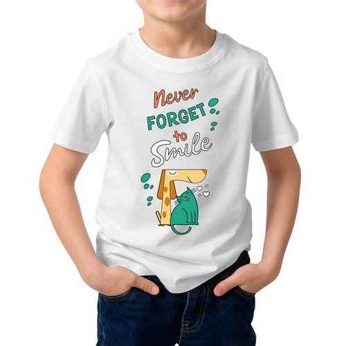 Never Forget To Smile Graphic Printed T-shirt
