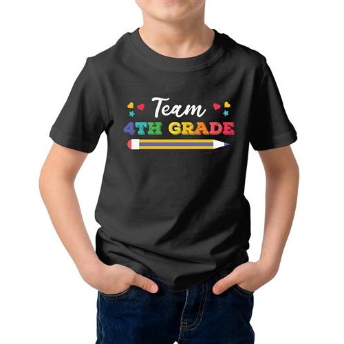 Team 4th Grade Graphic Printed T-shirt
