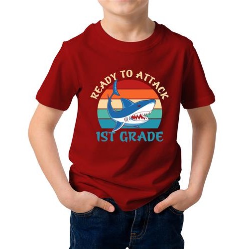 Ready To Attack 1st Grade Graphic Printed T-shirt