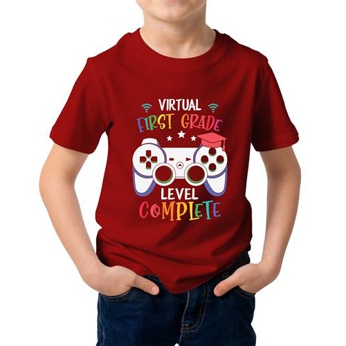 Virtual First Grade Level Complete Graphic Printed T-shirt