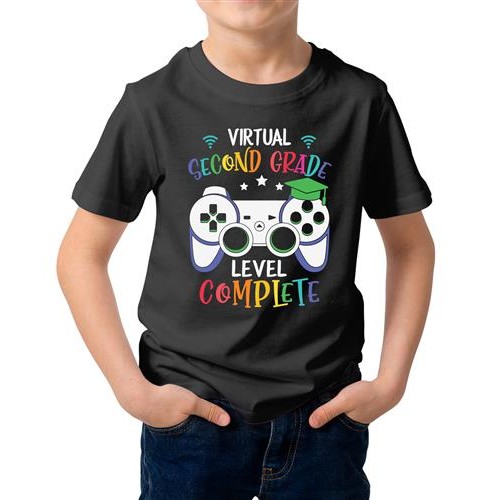 Virtual Second Grade Level Complete Graphic Printed T-shirt