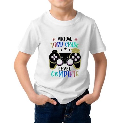Virtual Third Grade Level Complete Graphic Printed T-shirt