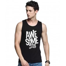 Awesome Never Give Up Graphic Printed Vests