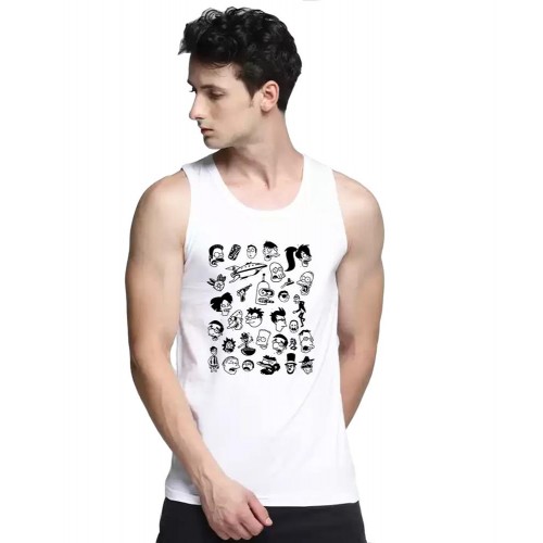 Doodle Graphic Printed Vests