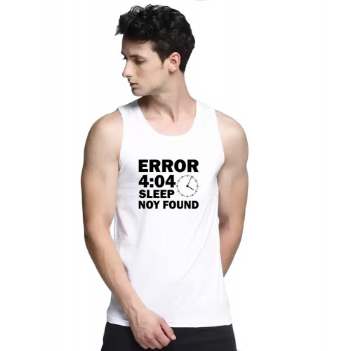 Error 404 Sleep Not Found Graphic Printed Vests