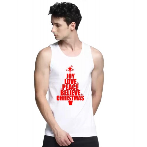 Joy Love Peace Belive Christmas Graphic Printed Vests