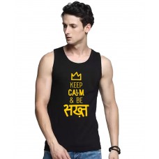 Keep Calm And Be Sakht Graphic Printed Vests