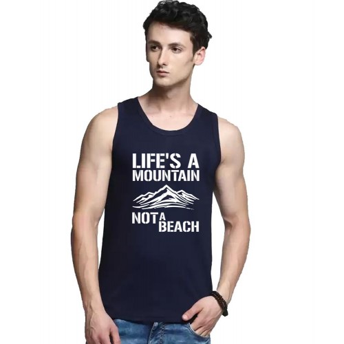 Life's A Mountain Not A Beach Graphic Printed Vests