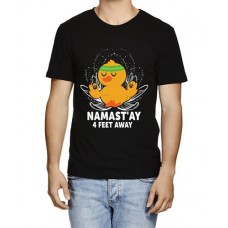 Namast'ay 4 Feet Away Graphic Printed T-shirt