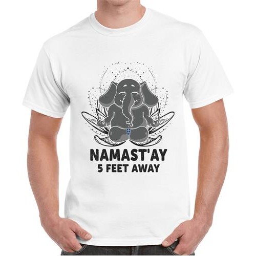 Namast'ay 5 Feet Away Graphic Printed T-shirt