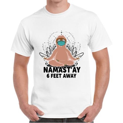 Namast'ay 6 Feet Away Graphic Printed T-shirt