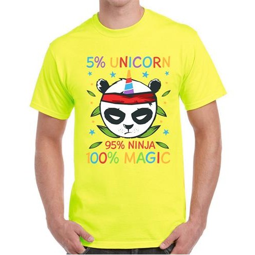 5% Unicorn 95% Ninja 100% Magic Graphic Printed T-shirt