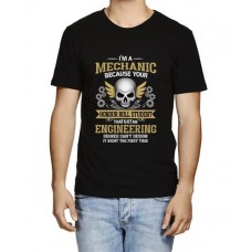 Men's A Mechanic First Time Graphic Printed T-shirt