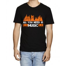 Men's All You Need Is Music Graphic Printed T-shirt