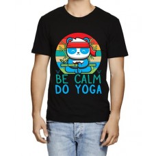 Men's Be Calm Yoga Graphic Printed T-shirt