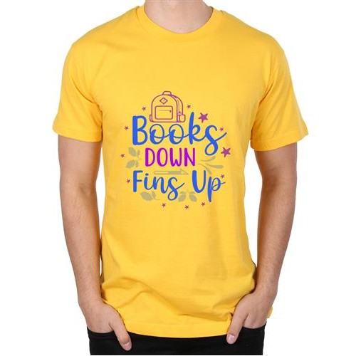 Men's Books Down Up Graphic Printed T-shirt