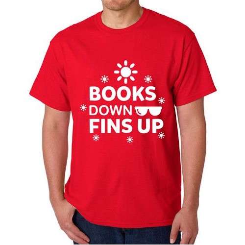 Men's Books Fins Up Graphic Printed T-shirt