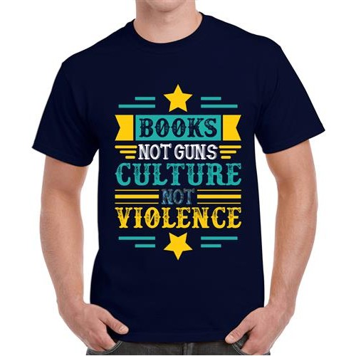 Men's Books Guns Graphic Printed T-shirt