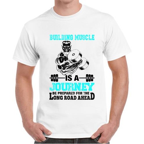 Men's Building Long Road Graphic Printed T-shirt