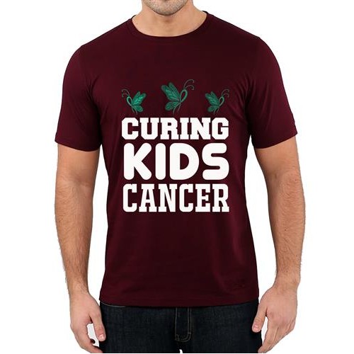 Men's Butterfly Kids Cancer Graphic Printed T-shirt