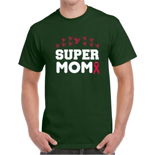 Men's Butterfly Super Mom Graphic Printed T-shirt