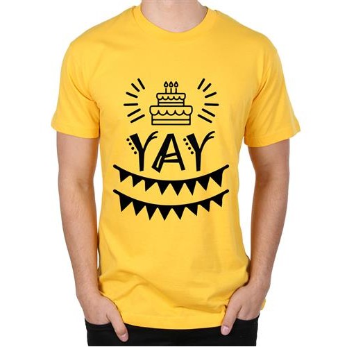 Men's Cake Yay Graphic Printed T-shirt