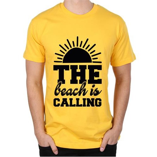 Men's Calling Beach Graphic Printed T-shirt
