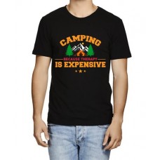 Camping Because Therapy Is Expensive Graphic Printed T-shirt