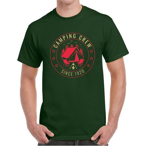 Men's Camping Crew Graphic Printed T-shirt