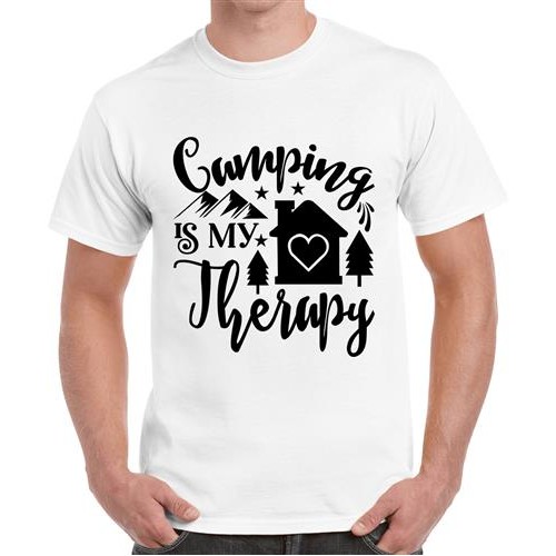 Men's Camping Is My Therapy Camp Graphic Printed T-shirt